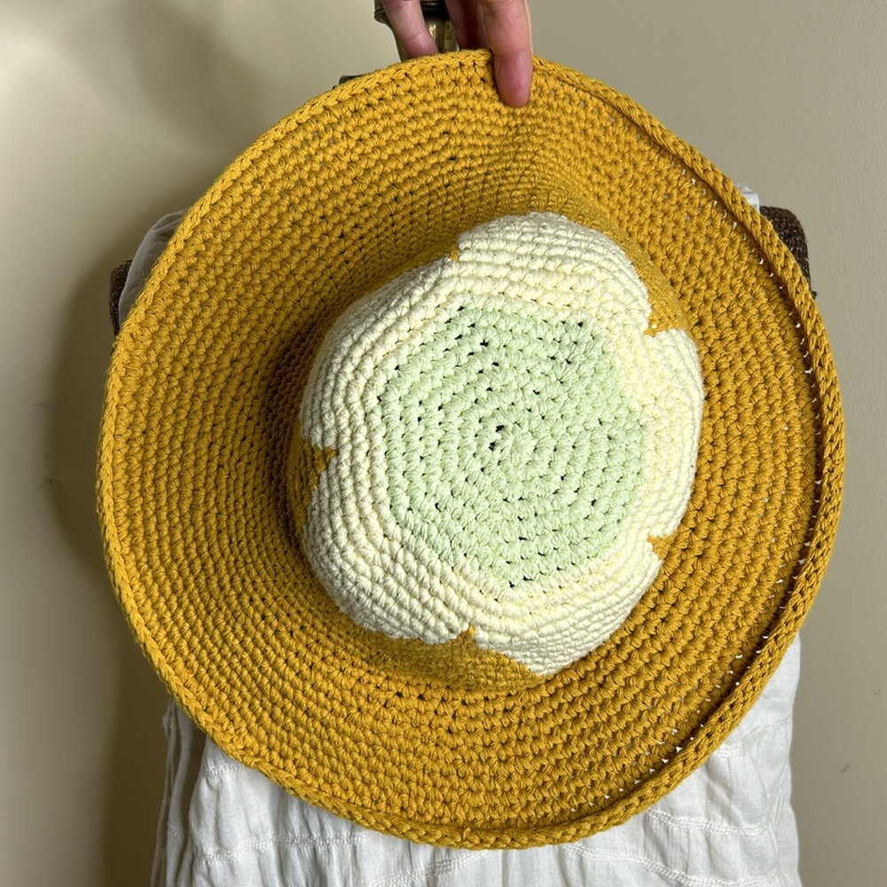 BNWOT Free People Garden Grove Crochet Knit Bucket Hat - Picture 3 of 6